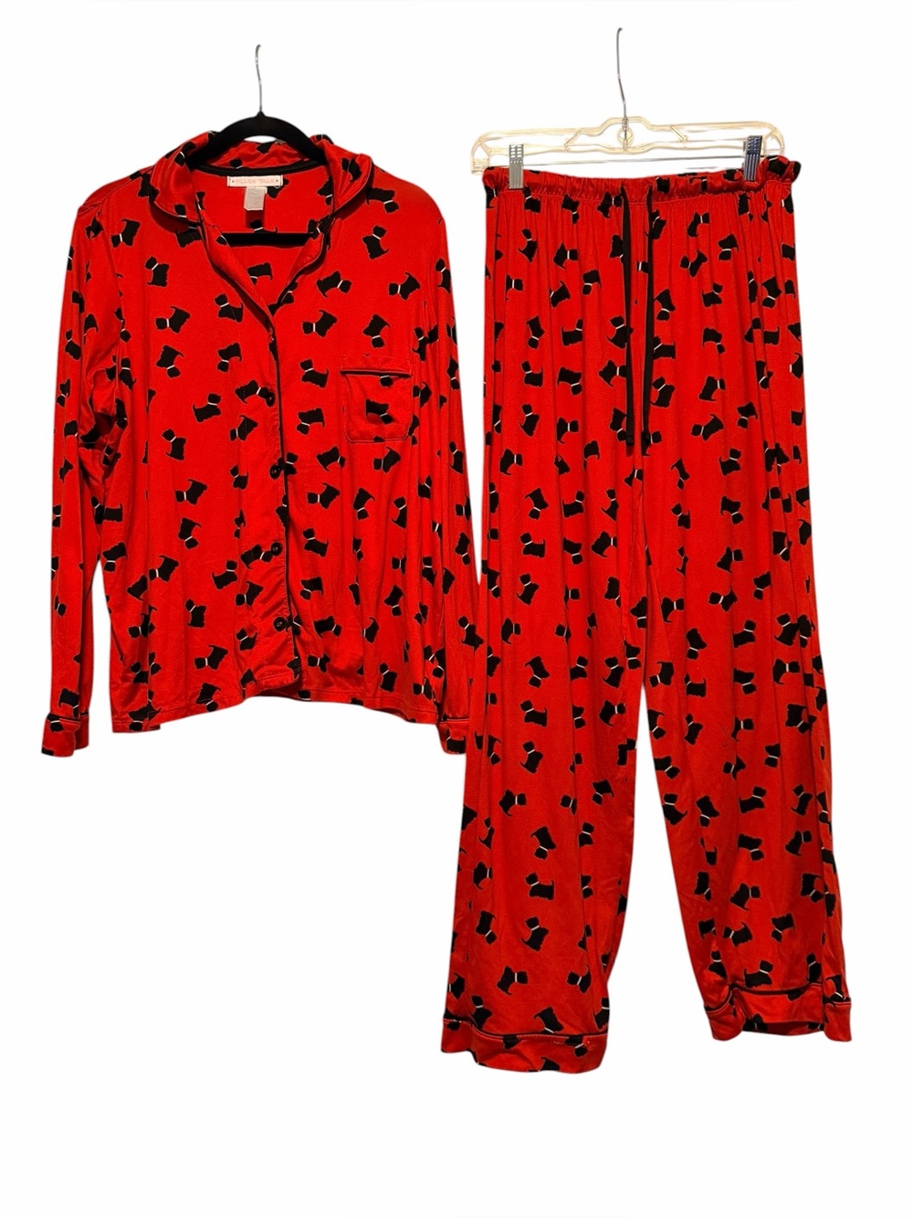Red Scottie Yorke Dog 2 Piece Women’s Pajama Set Size Large